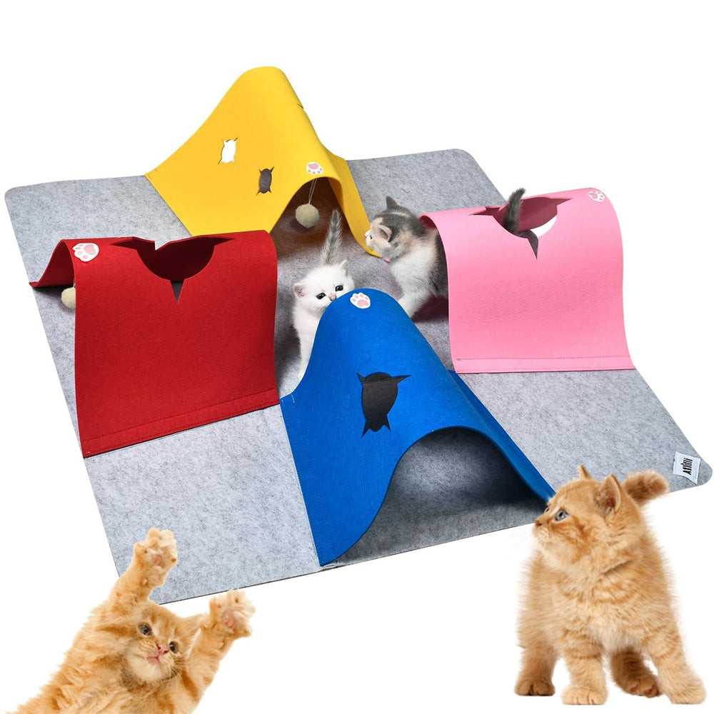 AFLIFLI cat tunnel play mat shown in a front view.
