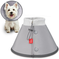 Agape Soft Dog Cone shown from the front to display its recovery collar shape.
