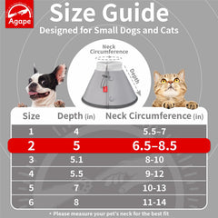 Agape Soft Dog Cone shown from the side to show the depth of its cone shape.
