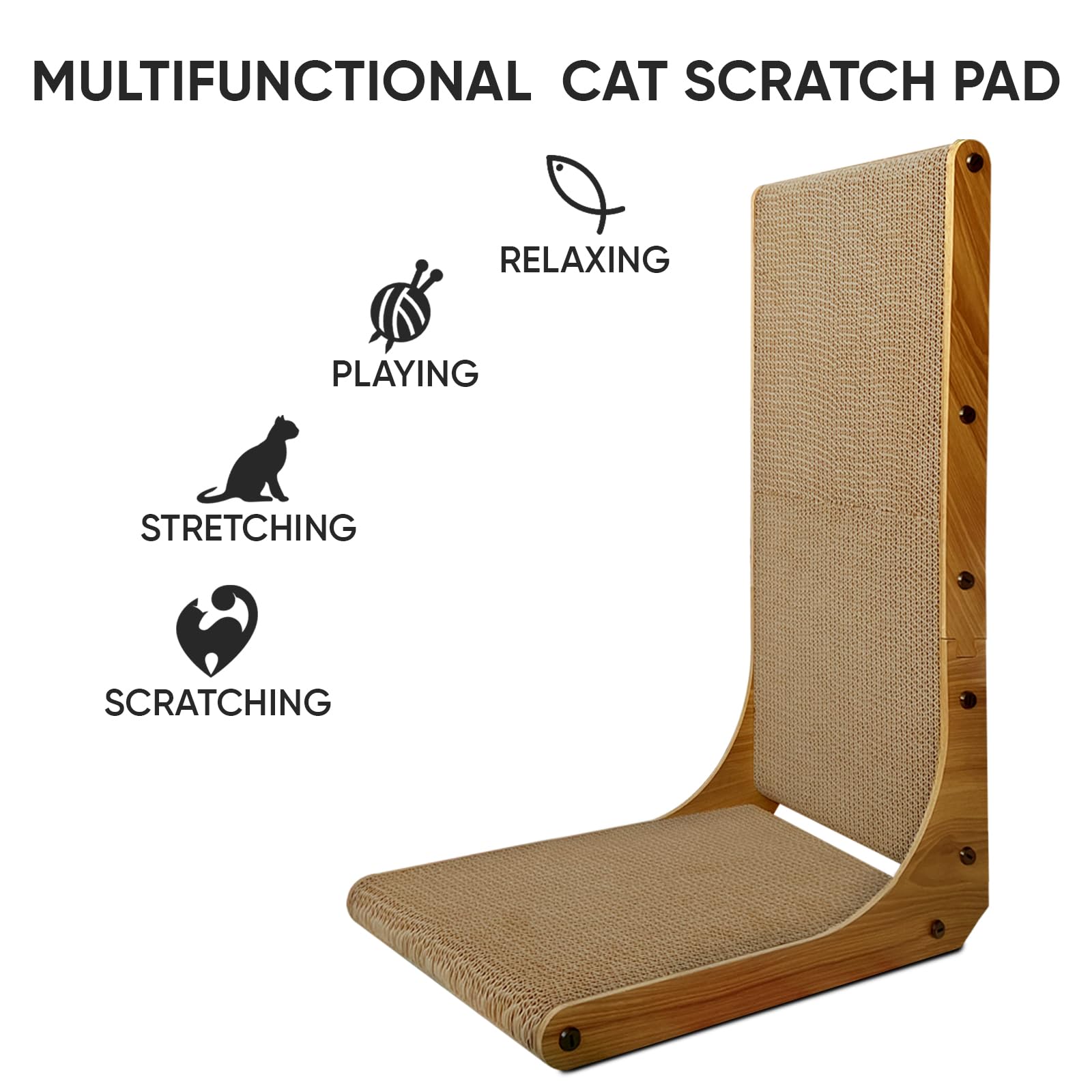AGYM Cat Scratcher close-up showing the corrugated cardboard scratching surface.