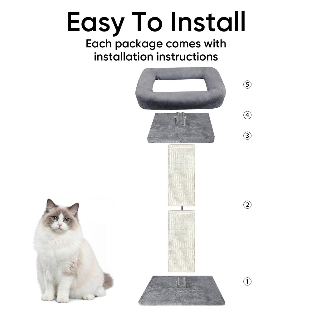 AGYM cat scratching post base shown from above to highlight its footprint.