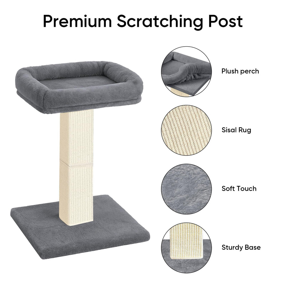 AGYM cat scratching post plush perch shown in a close-up view.
