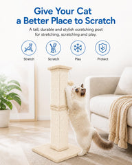 AGYM cat scratching post shown from a side angle with its vertical scratching area.