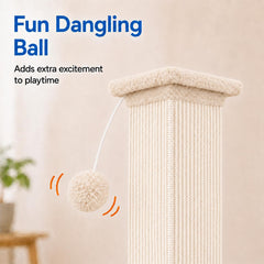AGYM cat scratching post shown with its wide plush-covered floor base.