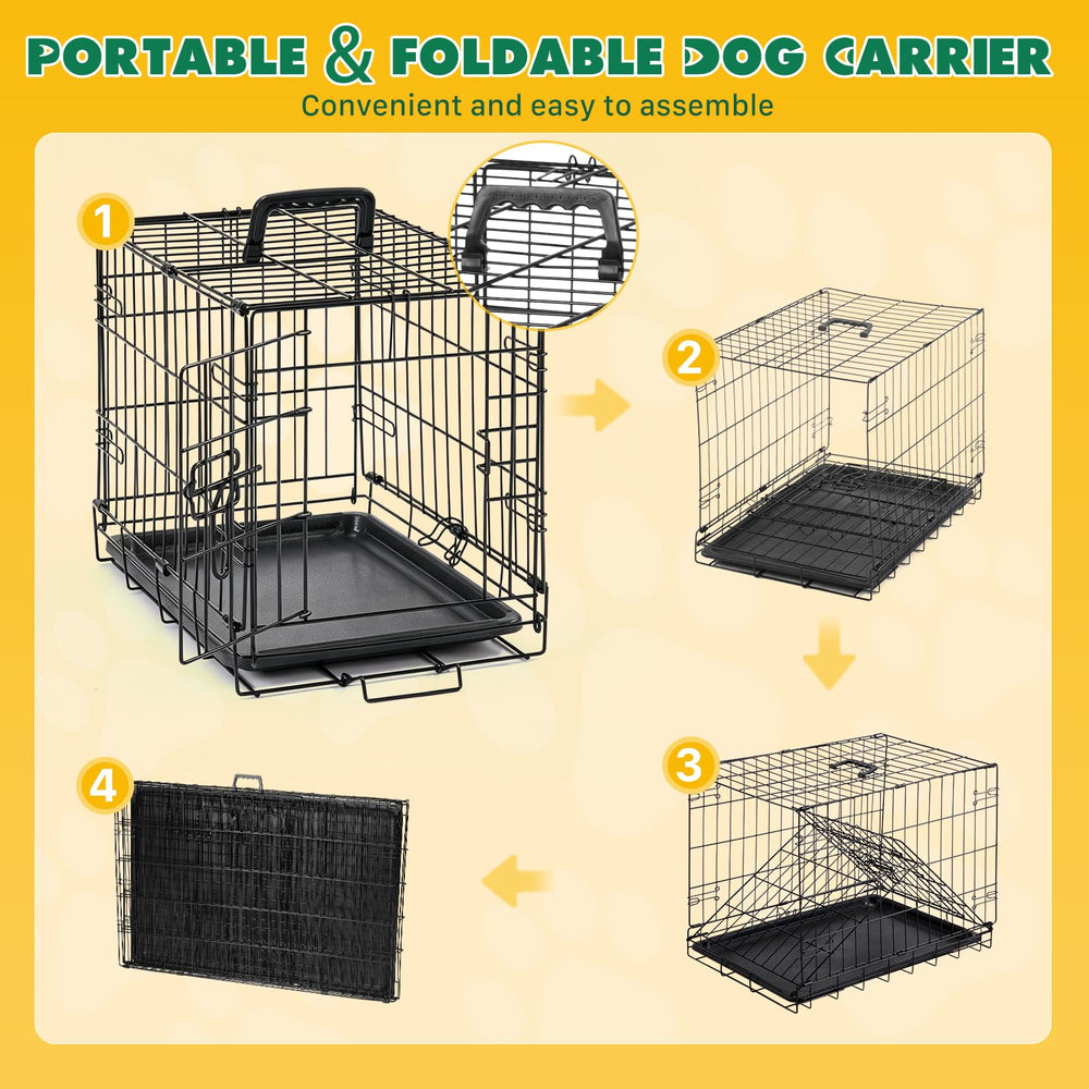 Aidoly small dog crate folded for storage or transport.
