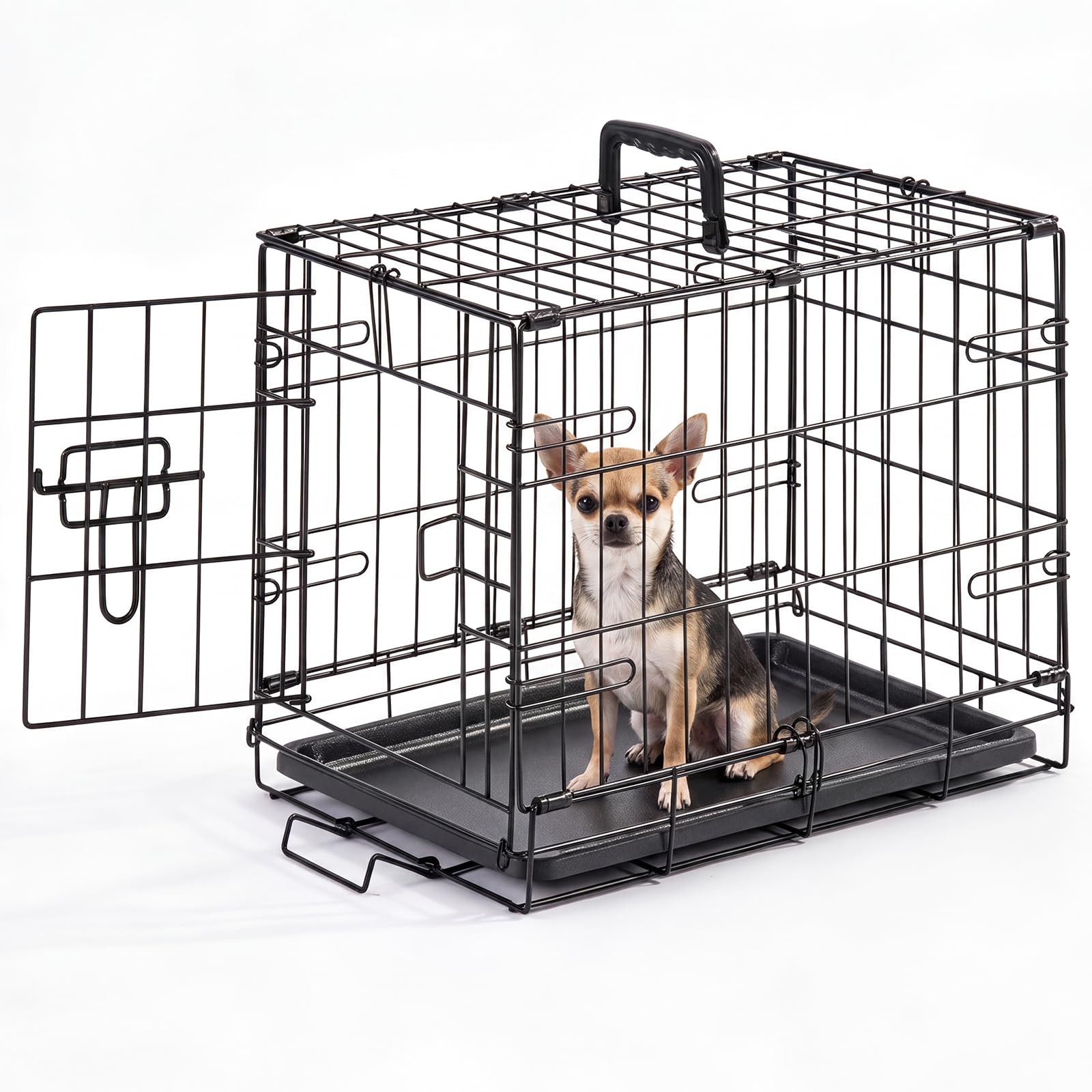 Aidoly small dog crate shown from the front with its single door.