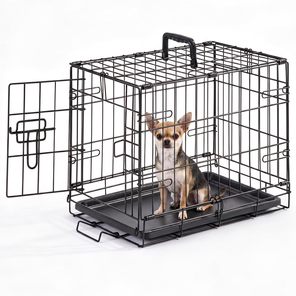 Aidoly small dog crate shown from the front with its single door.