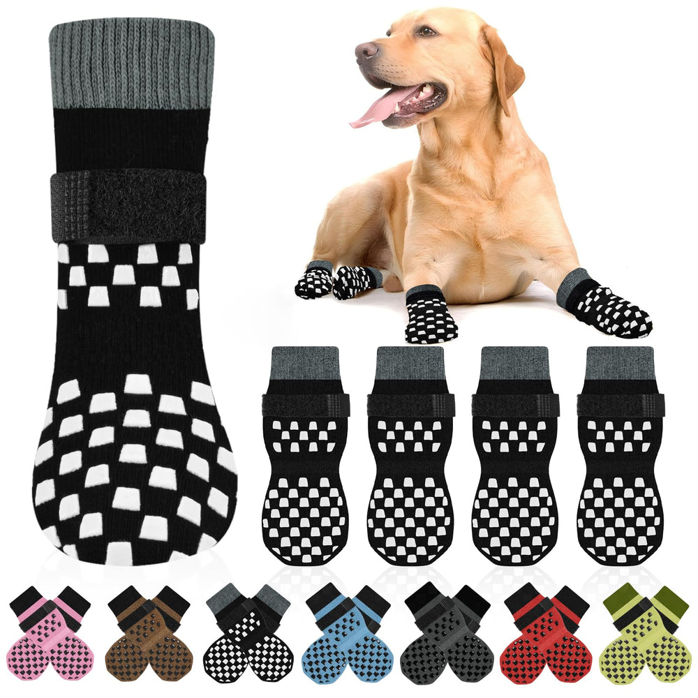 AIEDOULER dog socks shown from the front to display their overall design.