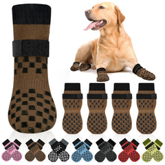 AIEDOULER dog socks shown from the front to display their paw-covering shape.
