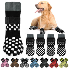 AIEDOULER dog socks shown from the front to display their overall design.
