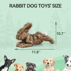 ALL FOR PAWS Brown Rabbit Pet Plush Toy shown in side profile.