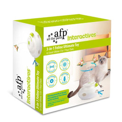 ALL FOR PAWS rechargeable cat toy shown with its USB-rechargeable design.