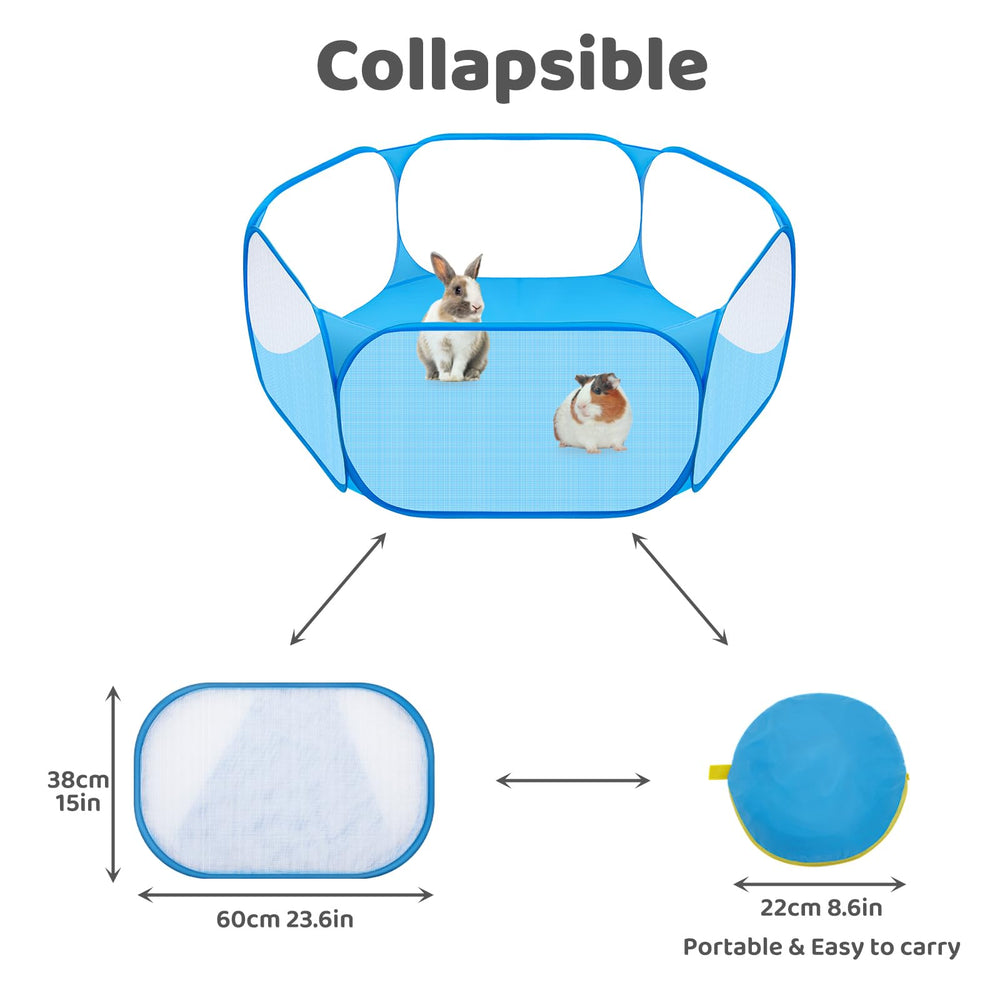 Amakunft small animal playpen folded flat for storage.