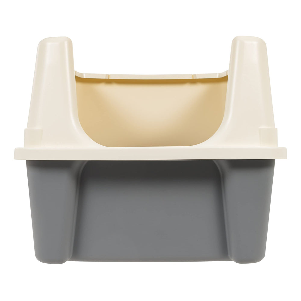 Amazon Basics cat litter box viewed from above to show its open top.