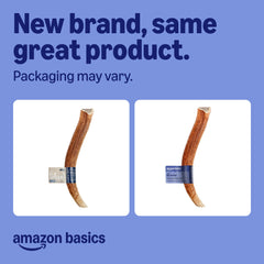 Amazon Basics whole elk antler dog chew shown in full.