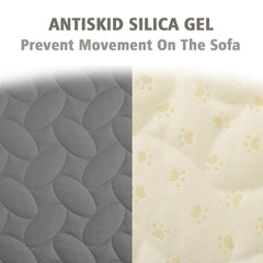 Ameritex waterproof pet bed cover placed on a sofa.