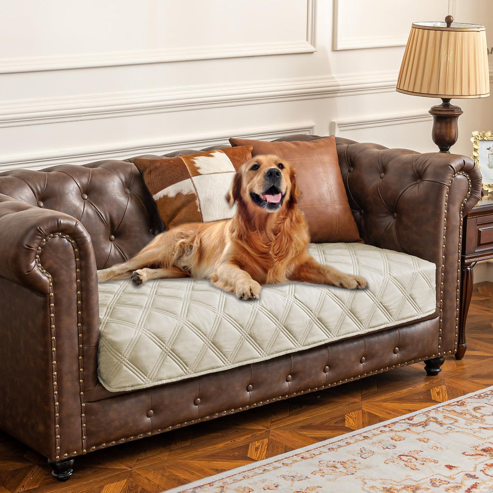 Ameritex dog bed cover shown from the front as a quilted furniture blanket.