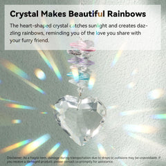 AMETHUARTZ pet memorial suncatcher with diamond-shaped crystals arranged at the crown.
