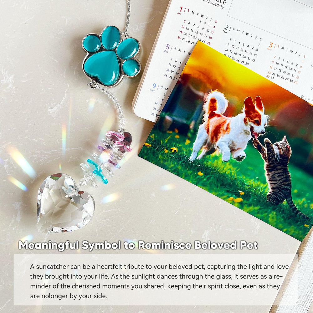 AMETHUARTZ pet memorial suncatcher detail focused on its round crystal sphere.