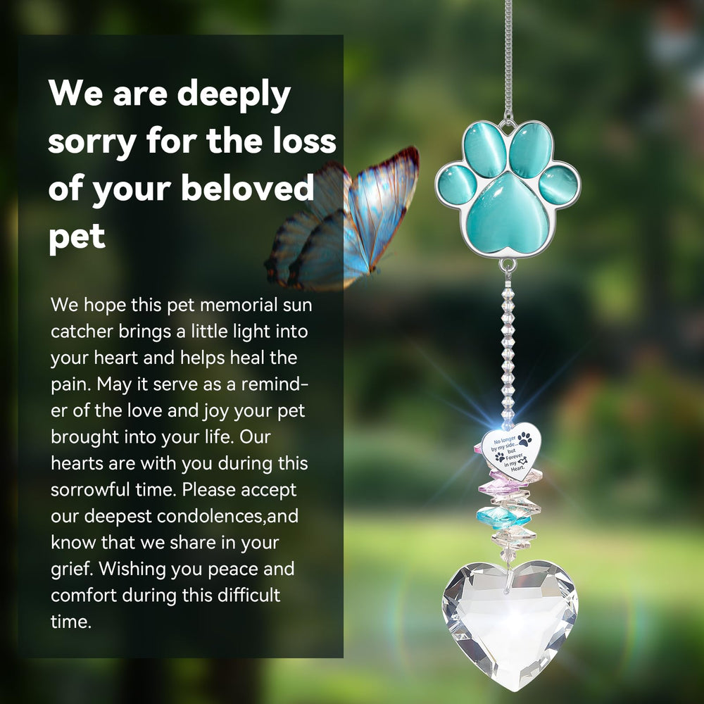 AMETHUARTZ pet memorial suncatcher presented with its keepsake box.
