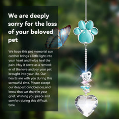 AMETHUARTZ pet memorial suncatcher presented with its keepsake box.
