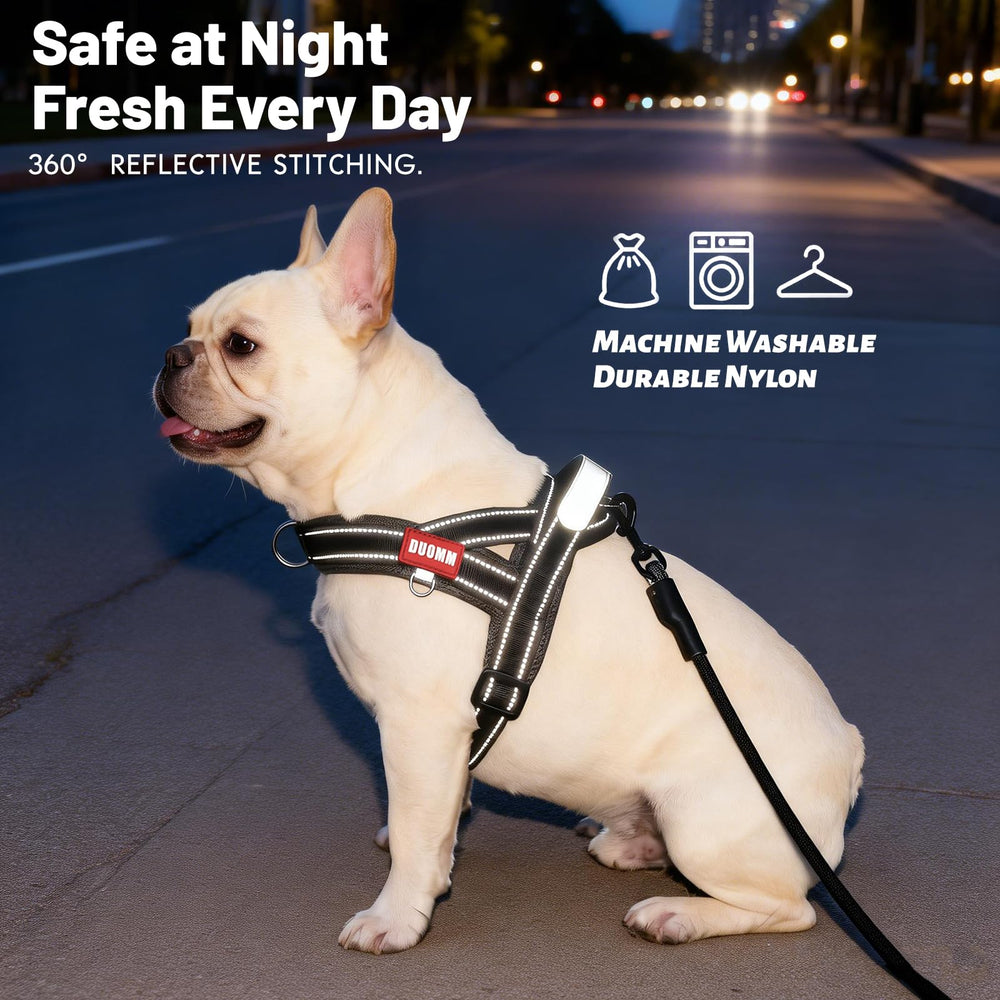 Amourchou dog harness honeycomb air mesh shown in detail.