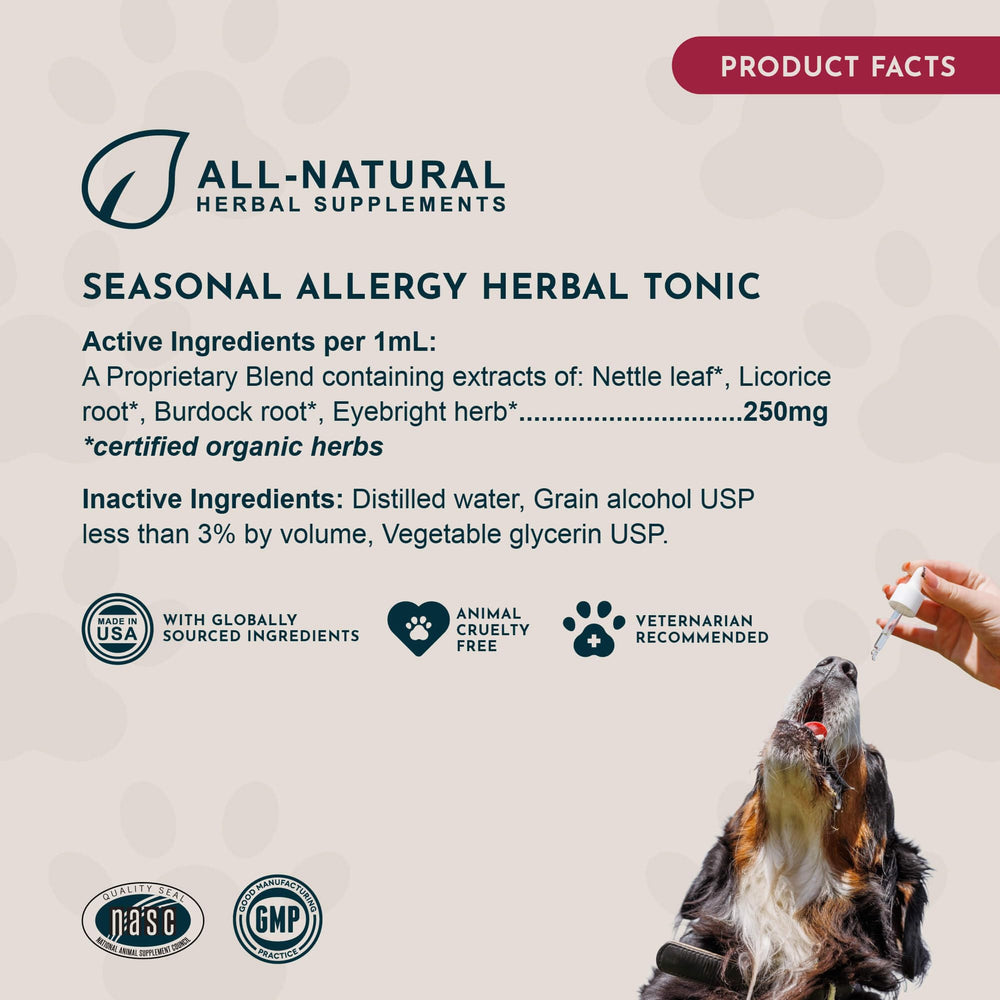 Animal Essentials Seasonal Allergy Treatment shown being given to a dog.