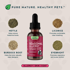 Animal Essentials Seasonal Allergy Treatment bottle shown from the side.