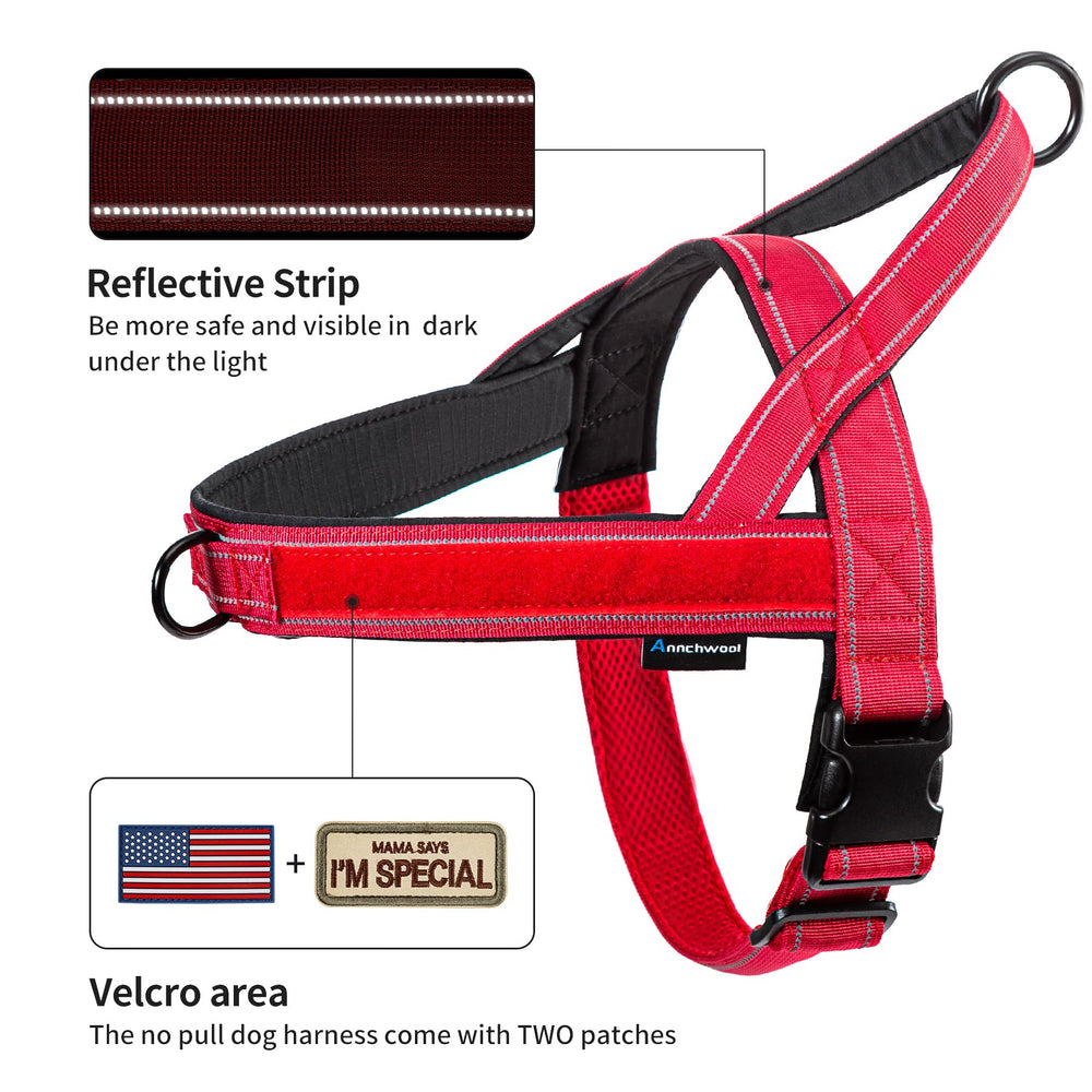 Annchwool No-Pull Dog Harness close-up of its soft padded handle.