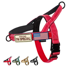 Annchwool No-Pull Dog Harness in red shown from the front.
