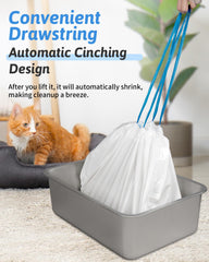 ANWA cat litter box liner drawstring shown in a close-up.