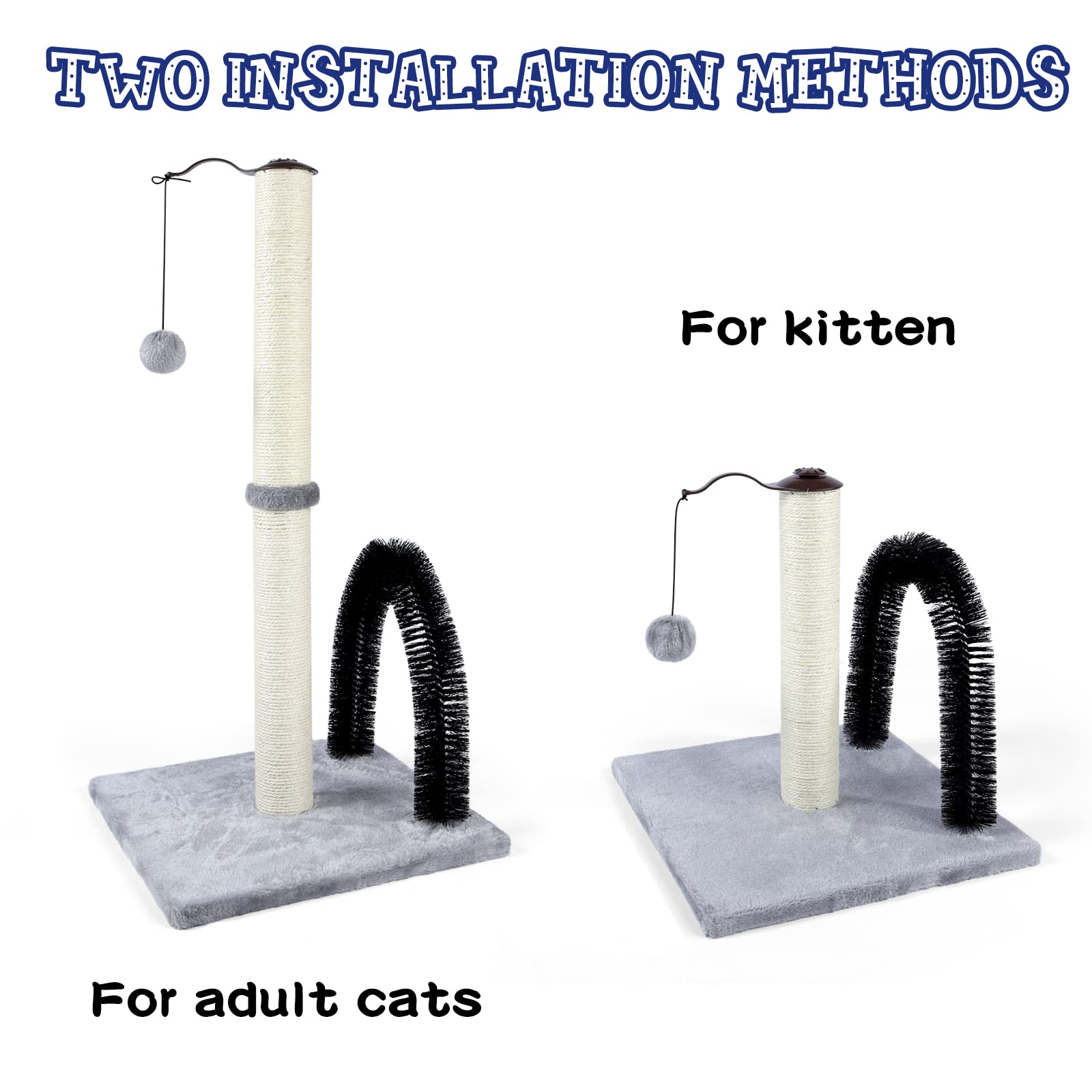ANWA cat scratching post in the shorter configuration for kitten access to its features.