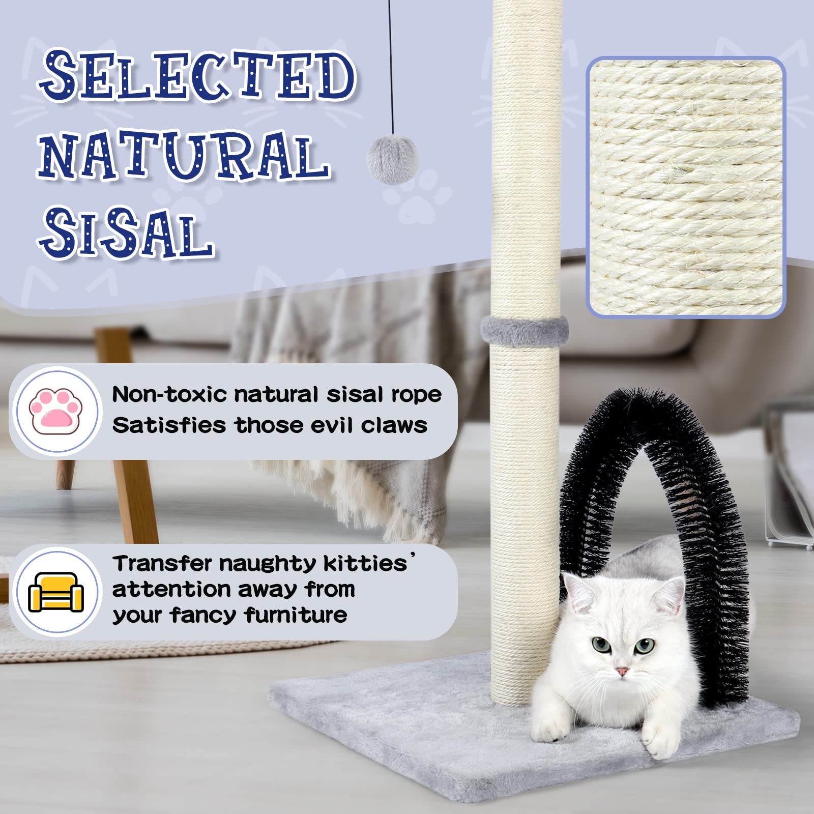 ANWA cat scratching post base showing its flannel cover and reinforced construction.