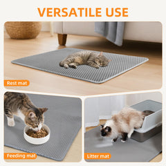 Anywish Cat Litter Mat folded for storage when not in use.
