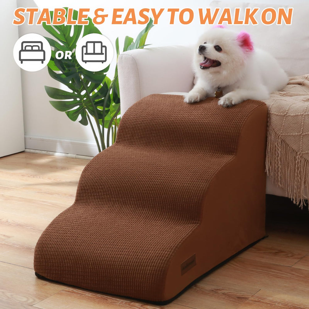 Aodisman dog stairs shown from the side to show the gradual slope.