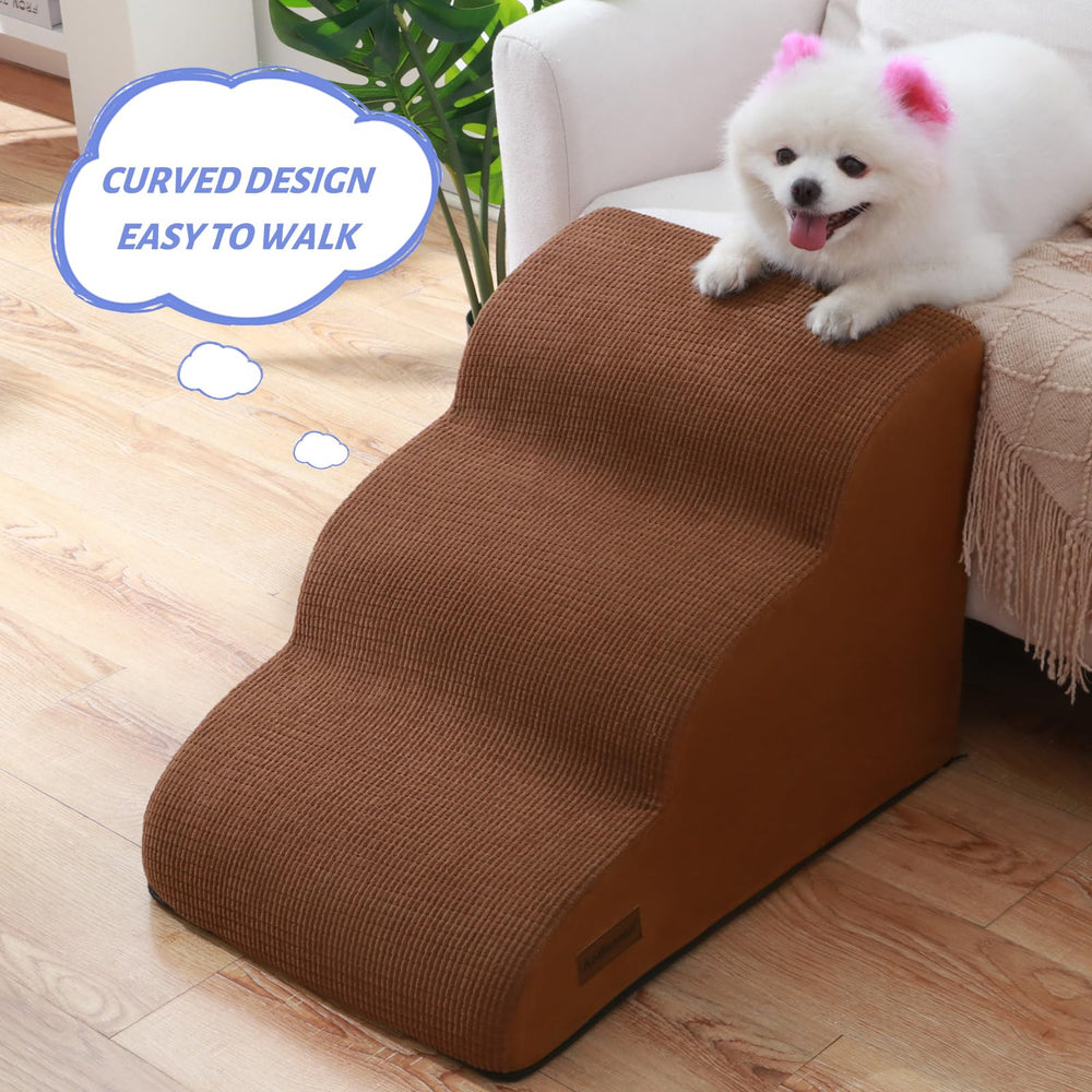 Aodisman dog stairs close-up showing the friction-resistant fabric surface.