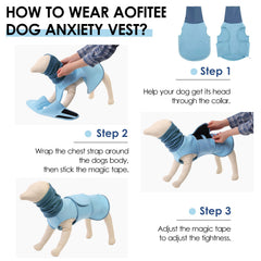 AOFITEE Dog Anxiety Vest shown being worn by a dog.