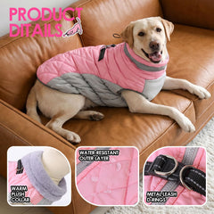 AOFITEE dog coat back zipper and protective zipper guard.