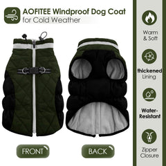 AOFITEE dog coat fleece lining shown in a close-up detail.