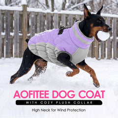 AOFITEE dog coat fleece lining shown in a close-up view.