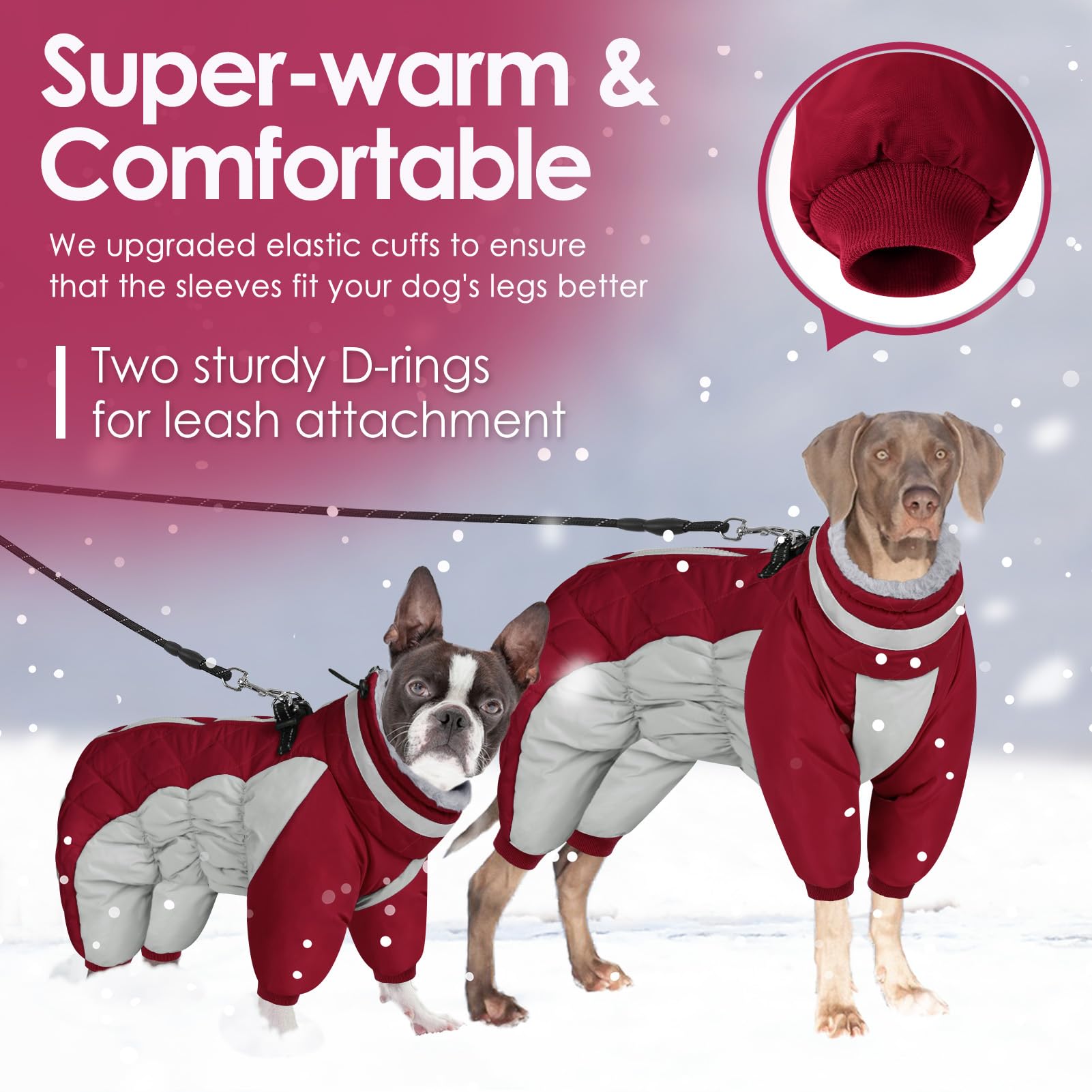 AOFITEE dog coat fleece lining shown in a close-up detail.