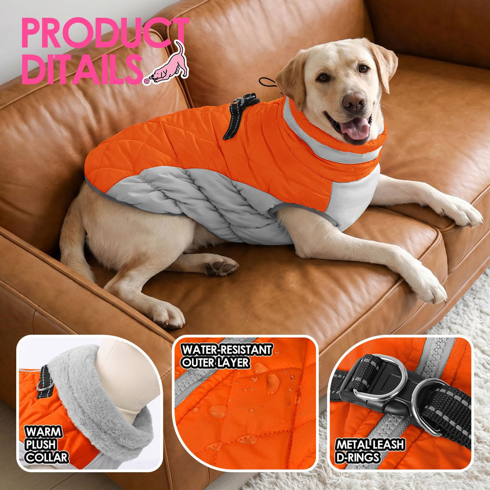 AOFITEE dog coat showing its warm fleece lining.
