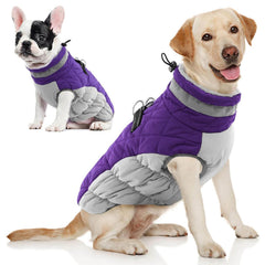 AOFITEE Dog Coat shown from the front with its winter jacket shape.