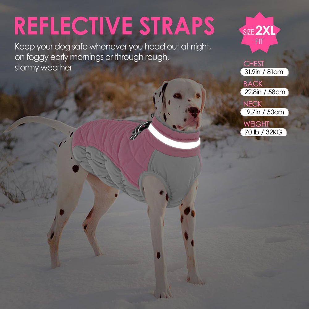 AOFITEE dog coat reflective neckline detail.