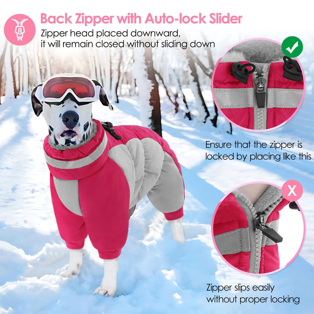 AOFITEE dog coat detail showing reflective strips on the back.
