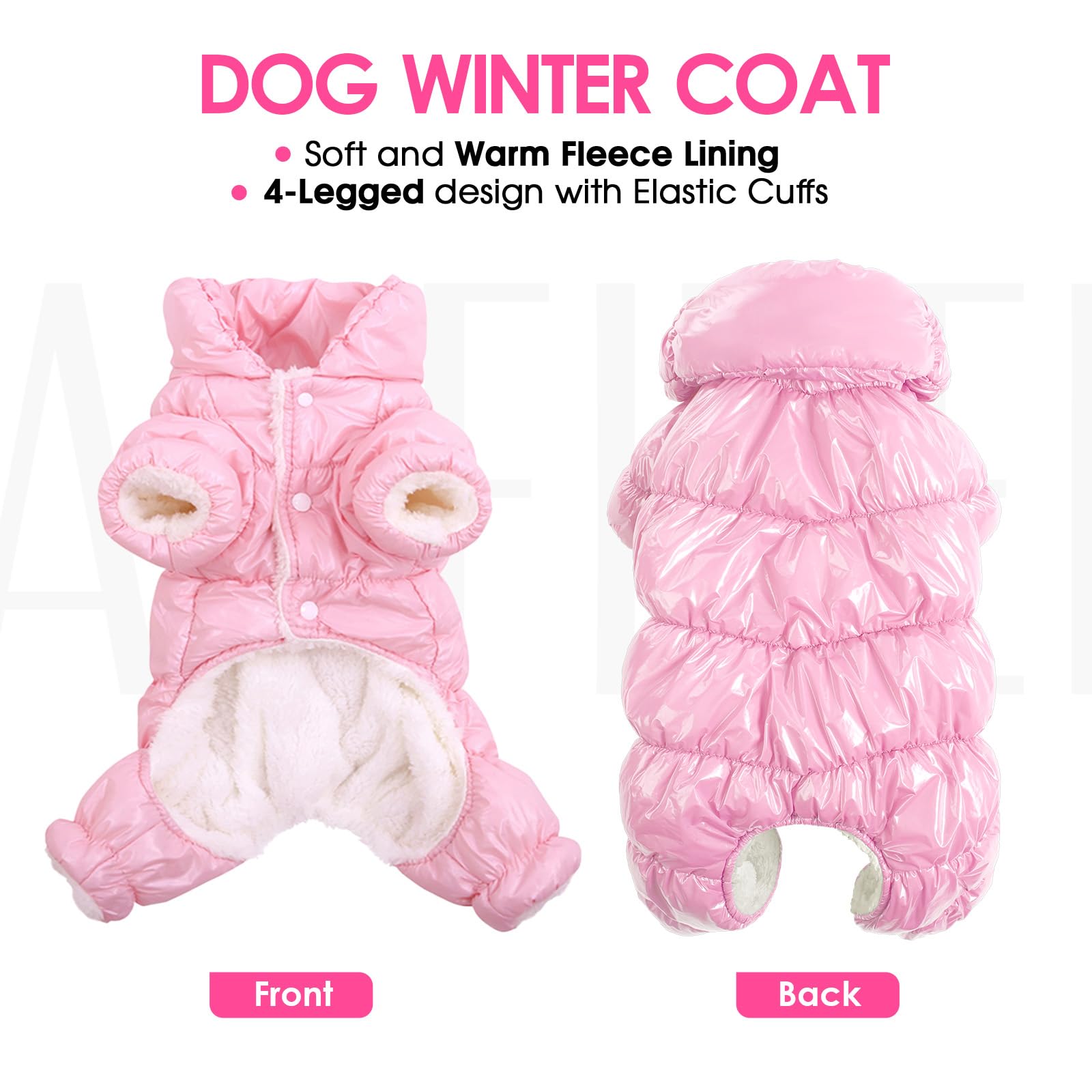 AOFITEE dog coat detail showing its turtleneck collar.