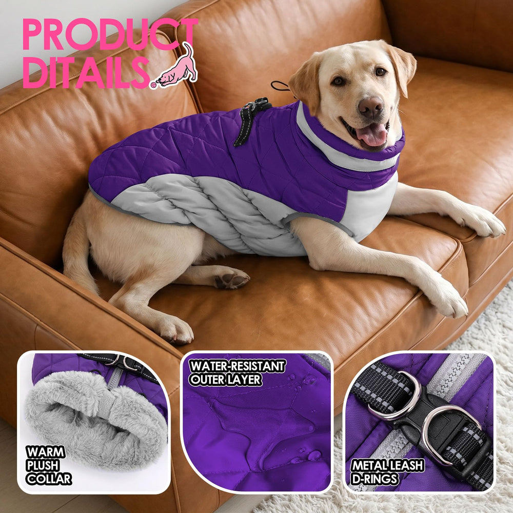 AOFITEE Dog Coat polyester outer fabric shown in a close-up.