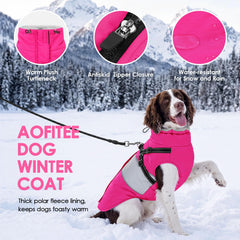 AOFITEE dog coat showing the waterproof outer shell.
