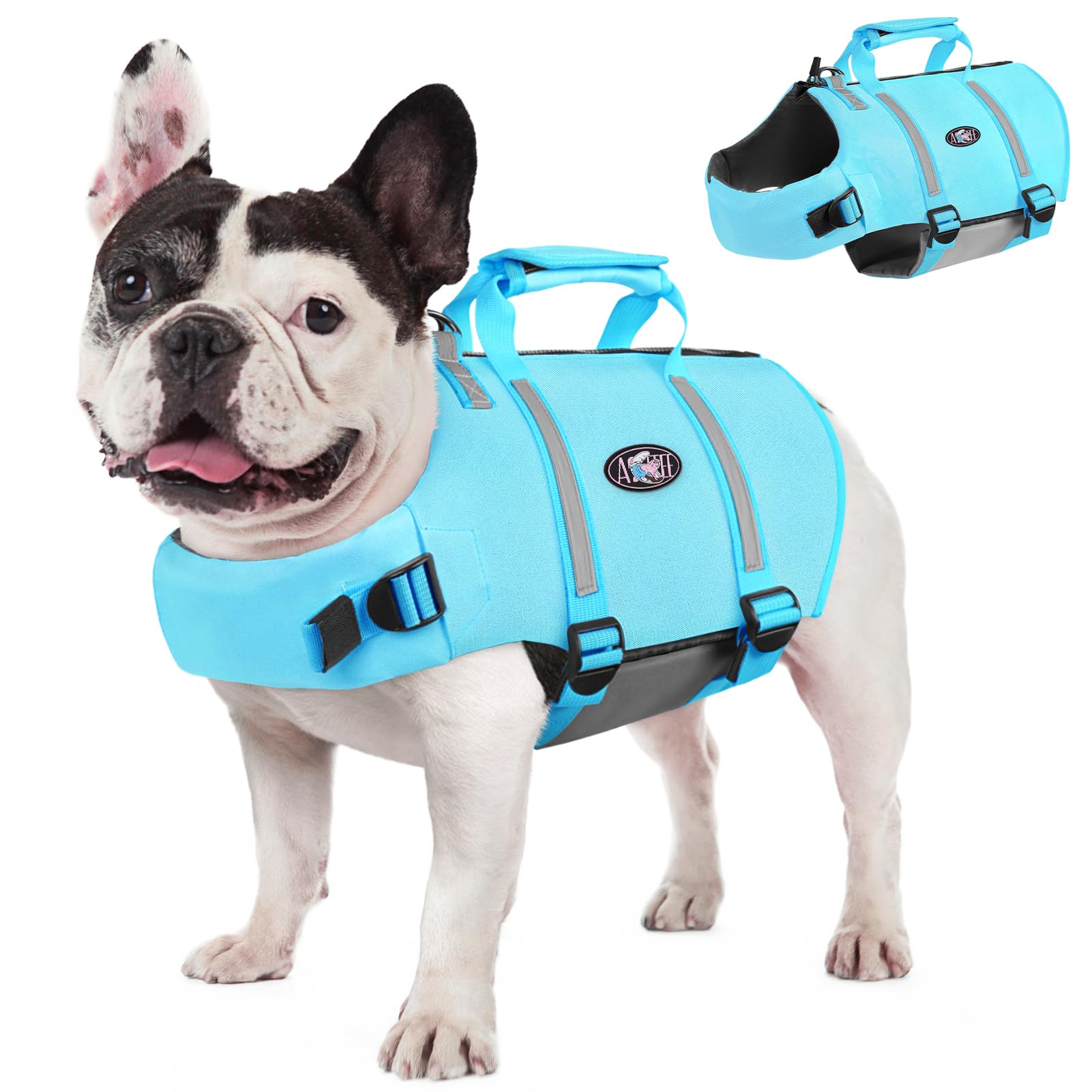 AOFITEE Dog Life Jacket shown from the front.