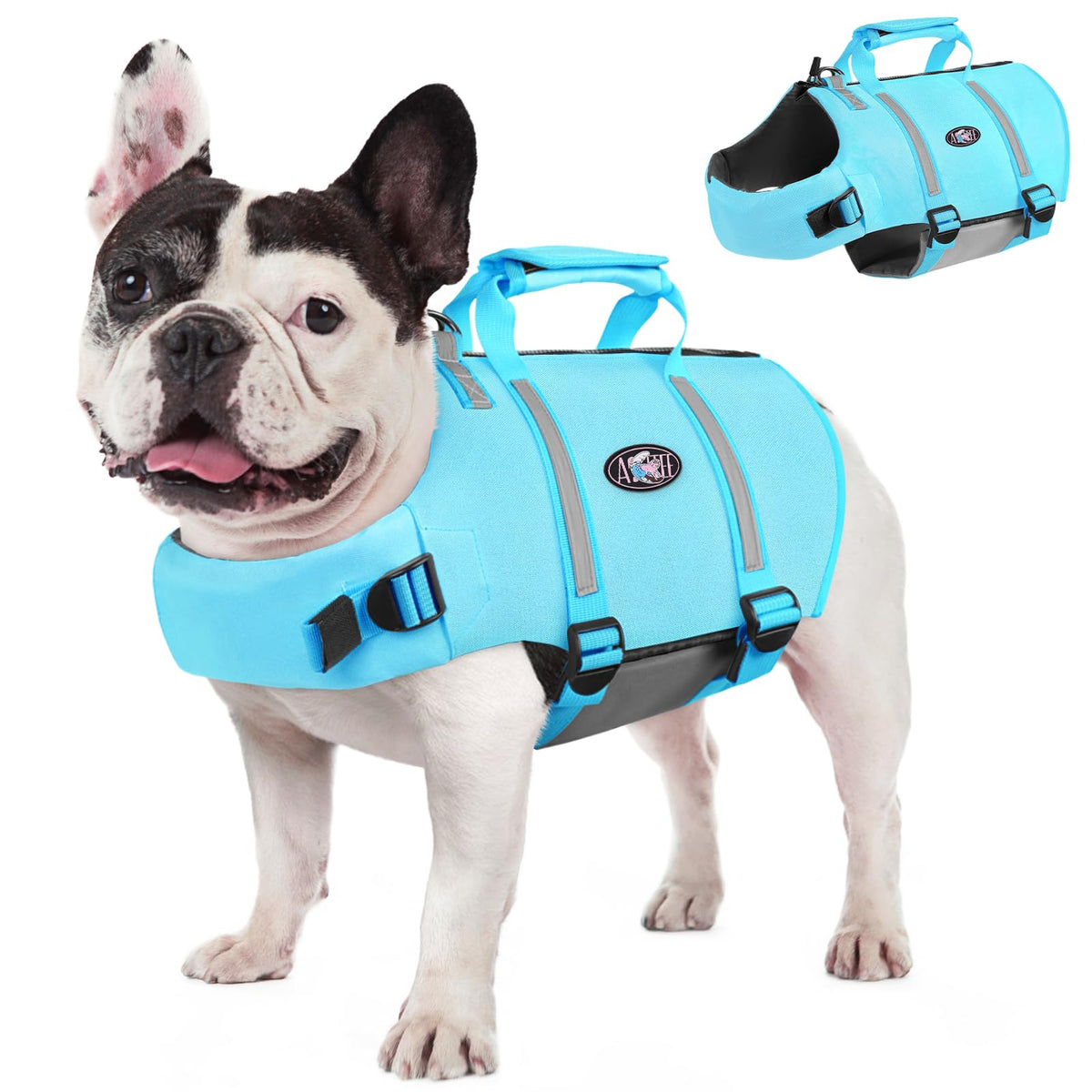AOFITEE Dog Life Jacket shown from the front.
